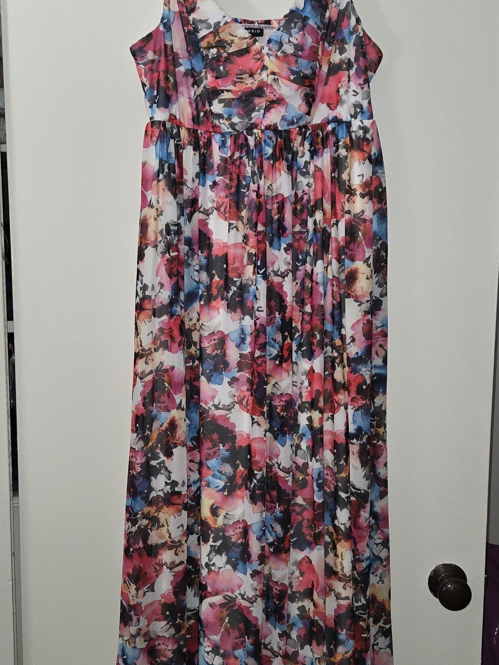 torrid Pink & Blue Watercolor Floral Maxi Dress-EUC - Picture 2 of 5